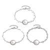 Tarnish Resistant 3Pcs 3 Styles Stainless Steel Bracelet Star & Oval & Cross Link Bracelet Making with Tray BJEW-JB10532-1