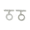 Rack Plating Eco-Friendly Brass Pave Clear Cubic Zirconia Toggle Claps KK-K330-45P-1