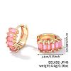 Cute Square Candy Brass Cubic Zirconia Hoop Earrings XX8349-10-1