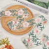 4.9~5 Yards Polyester Embroidery Organza Flower Trim Ribbon OCOR-CY0001-15B-3