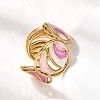 304 Stainless Steel Enamel Open Cuff Rings RJEW-L335-02C-G-3
