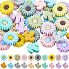 40Pcs 20 Styles Food Grade Eco-Friendly Focal Silicone Beads SIL-SC0002-15-1