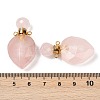 Natural Rose Quartz Faceted Teardrop Bottle Pendants G-A225-02G-02-3