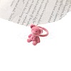 Bear Adjustable Zinc Alloy Flocking Finger Rings for Women FS-WG501E4-04-3