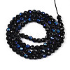 AB Color Plated Natural Black Spinel Beads Strands G-T144-B07-03-2