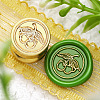 Golden Tone Round Wax Seal Brass Stamp Heads AJEW-M040-01G-D-1