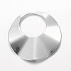 Flat Round 201 Stainless Steel Pendants STAS-O082-09-1