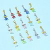 8Pcs Angel Acrylic & Glass Pearl Pendant Decorations HJEW-FS00070-5