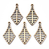 Undyed Natural Poplar Wood Pendants WOOD-TAC0002-60-1