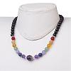 Natural Amethyst and Mixed Gemstone Beaded Necklaces NJEW-JN01753-03-3