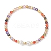 Cubic Zirconia & Shell Pearl Round Beaded Stretch Bracelets for Women BJEW-JB13280-4
