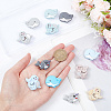 12Pcs 12 Style Whale/Dolphin/Sea Dog Food Grade Eco-Friendly Silicone Beads SIL-FH0001-11-3