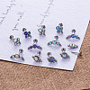 316L Surgical Stainless Steel & Synthetic Opal Internally Threaded Labrets WG2D237-09-2