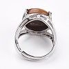 Adjustable Natural Tiger Eye Finger Rings LS-RJEW-F075-01A-3