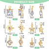 12Pcs 6 Styles Brass Cubic Zirconia Pendants KK-BC0013-60-2