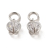 Rack Plating Brass Clear Cubic Zirconia Pendants KK-E081-09P-1