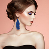6 Pairs 6 Colors Bohemian Polyester Long Tassel Dangle Earrings with Iron Pins for Women EJEW-AN0003-97-6