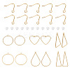 DIY Heart Triangle Teardrop Brass Dangle Earring Making Kits DIY-TA0012-94-1