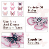 36Pcs 9 Style Butterfly Organgza Lace Embroidery Ornament Accessories DIY-BT0001-49-5