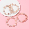 10MM Natural Xinjiang Golden Silk Jade Round Beaded Stretch Bracelets for Women BJEW-G756-01B-2