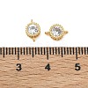 SHEGRACE Brass Pave Clear Cubic Zirconia Flat Round Connector Charms XGRQ3D730-500G-3