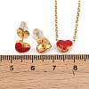 Heart 304 Stainless Steel Enamel Necklaces & Stud Earrings Sets for Women SJEW-K003-03G-6