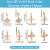 8Pcs 4 Style Brass Pave Cubic Zirconia Pendants KK-BBC0012-88-2