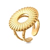 304 Stainless Steel Open Cuff Ring for Women RJEW-A053-06G-02-4