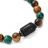 12 Constellations Natural Tiger Eye & Picture Jasper & Agate & Black Onyx Round Beaded Stretch Bracelets for Men Women WGB9E7C-09-2