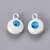 Double-sided Platinum Plated Alloy Enamel Charms ENAM-WH0046-B10-1