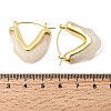 Brass Resin Hoop Earrings EJEW-P333-11A-G01-5
