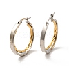 Two Tone 304 Stainless Steel Double Ring Hoop Earrings for Women EJEW-I272-03GP-1