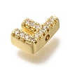 Rack Plating Brass Micro Pave Clear Cubic Zirconia Beads KK-G500-30G-F-2