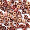 Printed Wood European Beads WOOD-YW0001-10-2