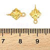 Brass Pave Cubic Zirconia Rhombus Connector Charms KK-P347-04G-02-4