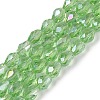 Transparent Electroplate Glass Beads Strands EGLA-N013-T4mm-B13-1