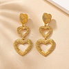 Heart Zinc Alloy Dangle Stud Earrings FS-WG20C8F-01-1