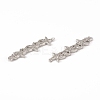 Brass Micro Pave Clear Cubic Zirconia Connector Charms KK-E068-VB074-3