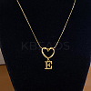 304 Stainless Steel Heart with Initial Pendant Necklaces for Women FS-WG4DC9E-05-1