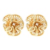 Flower Brass Micro Pave Clear Cubic Zirconia Stud Earrings EJEW-D346-01G-5