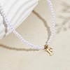 Imitation Pearl with Stainless Steel Pendants Necklaces NJEW-LP0001-51F-G-3