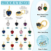 14Pcs 14 Colors Brass Pave Cubic Zirconia Pendants KK-TA0002-08-4