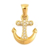 Ion Plating(IP) 304 Stainless Steel Micro Pave Cubic Zirconia Pendants STAS-D112-03G-04-1