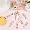 Alloy Enamel Flower Pendant Decorations HJEW-PHE00002-5