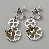 Gear Alloy Clip-on Earrings for Women EJEW-WH0033-47C-1