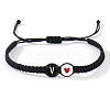304 Stainless Steel Alphabet Beads Braided Bead Bracelets RY3090-48-1