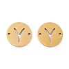 PVD Vacuum Plating 201 Stainless Steel Hollow Flat Round Links FIND-R149-03Y-G-1