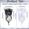 2 Pairs 2 Colors Polyester Bowknot Lace Gloves AJEW-GF0010-62-2