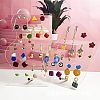 Transparent Acrylic Slant Back Earring Display Stands EDIS-WH0016-046-7