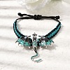 Pterosaur Alloy Enamel & Rhinestones Link Bracelets BJEW-A165-01C-1